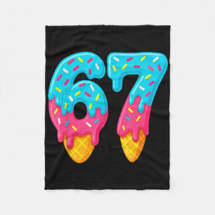67 Eiscreme-Tropf-Meme Lustig Six Seven Gen Alpha Fleecedecke