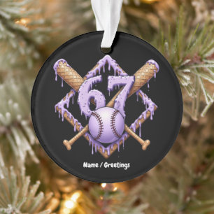 67 Eiscreme Tropfen Baseball Meme Funny Retro Spor Ornament