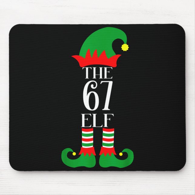 67 Elf Christmas Costume Pajama 67 Meme Gen Alpha  Mousepad (Vorne)