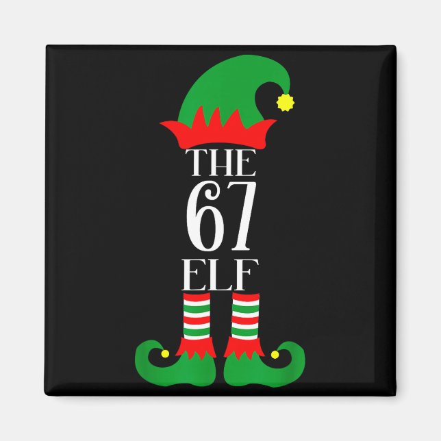 67 Elf Weihnachtskostüm Pyjama 67 Meme Gen Alpha  Magnet (Vorne)