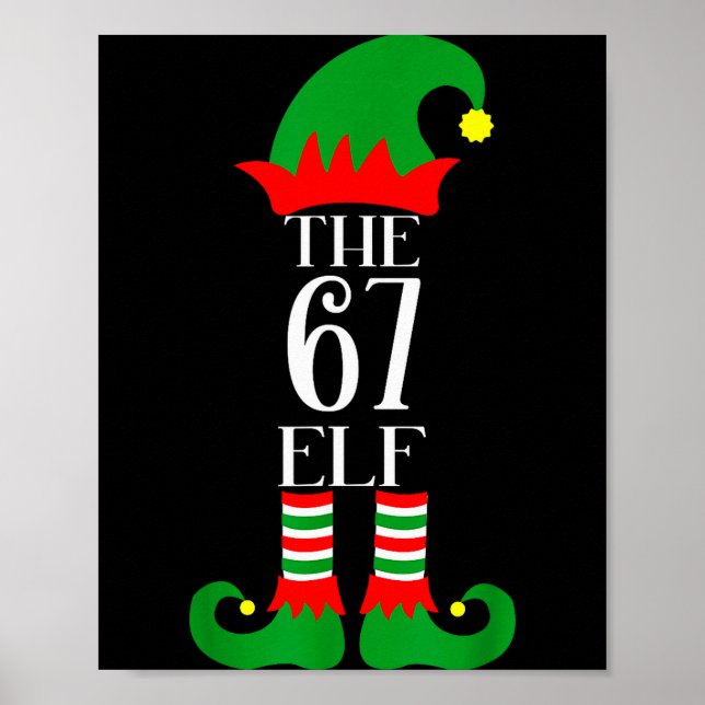 67 Elf Weihnachtskostüm Pyjama 67 Meme Gen Alpha  Poster (Vorne)