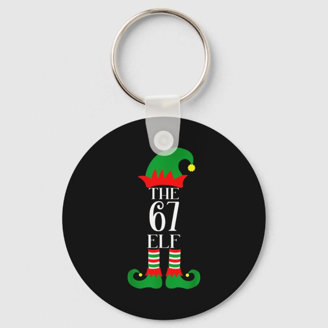67 Elf Weihnachtskostüm Pyjama 67 Meme Gen Alpha  Schlüsselanhänger (Vorderseite)
