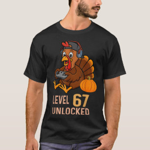 67 Erntedankfest Jungen Truthahn Gamer Six Seven M T-Shirt