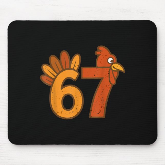 67 Erntedankfest Math Truthahn Lustiger Brainrot M Mousepad (Vorne)