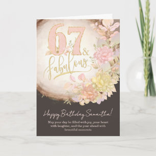 67 & Fantastisch Florale Foto-Personalisierte Gebu Karte