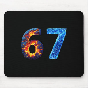 67 Feuer Eis Zahl Lustig Sechs Sieben Meme 6 7 Mousepad