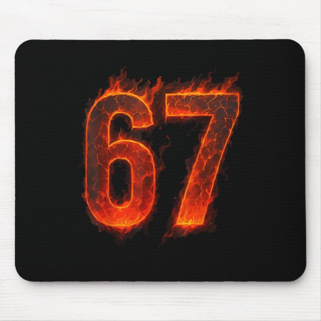 67 Flame Nummer Sechs Sieben Meme 67 Kid _1  Mousepad (Vorne)