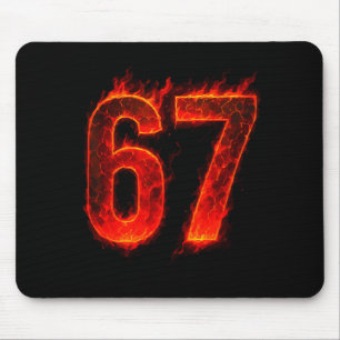 67 Flammenzahl Sechs Sieben Meme 67 Kind Mousepad