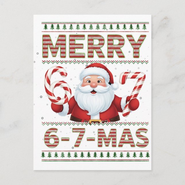 67 Frohe Weihnachten 6 7 Hässlich Xmas Sechs Siebe Einladungspostkarte (Vorderseite)