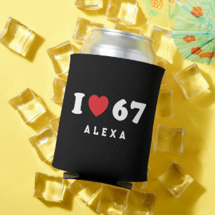 67 Funny Meme I Liebe Six Sieben 67. Geburtstag Dosenkühler