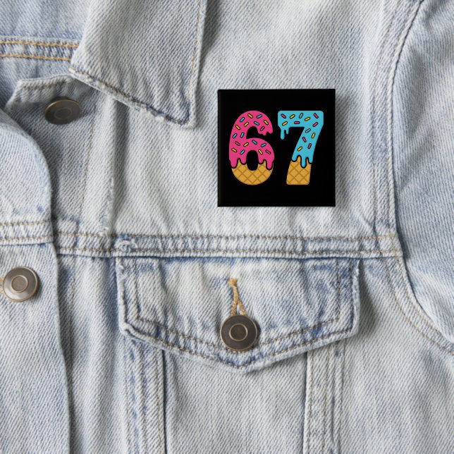 67 Funny Meme Ice Cream Six Seven Gen Alpha Button (Beispiel)