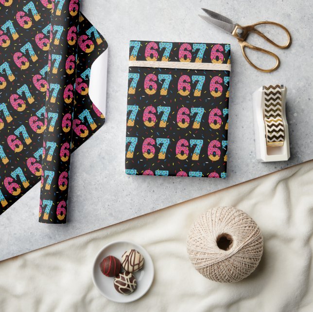 67 Funny Meme Ice Cream Six Seven Gen Alpha Geschenkpapier (Kunsthandwerk)