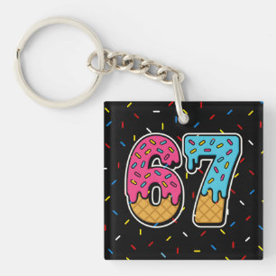 67 Funny Meme Ice Cream Six Seven Gen Alpha Schlüsselanhänger