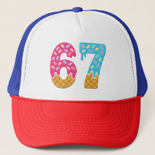 67 Funny Meme Ice Cream Six Seven Gen Alpha Truckerkappe