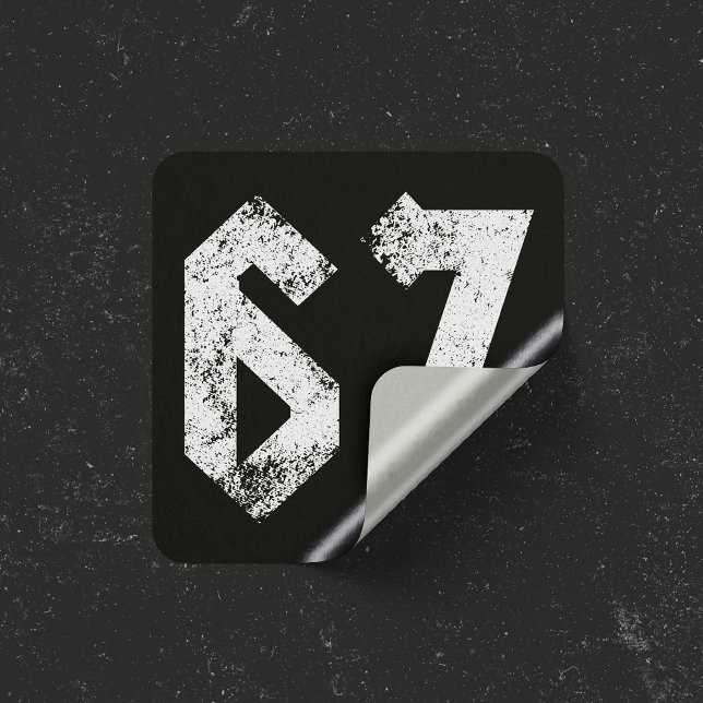 67 Funny Meme Six Seven Gen Alpha Quadratischer Aufkleber (Von Creator hochgeladen)