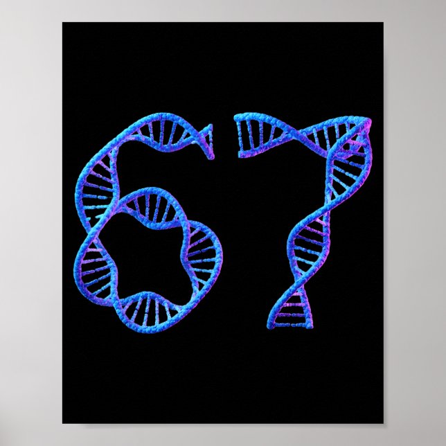 67 Funny Number Meme Dna Replication Molecular Bio Poster (Vorne)
