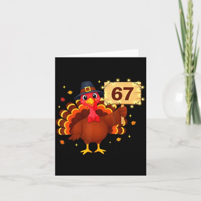67 Funny Thanksgiving Turkey Meme Six Seven 6 7 Gi Karte (Vorderseite)