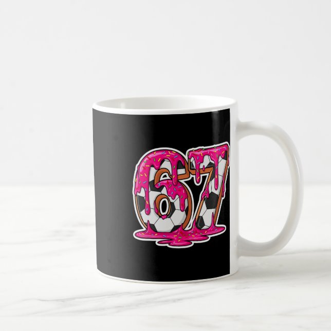 67 Fußball Eis Drip Brain Rot Meme _1  Kaffeetasse (Rechts)