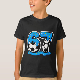 67 Fußball Eis Drip Brain Rot Meme  T-Shirt