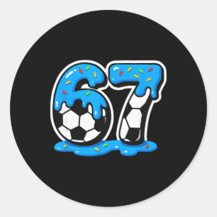 67 Fußball-Eiscreme-Tropf-Hirn-Fäulnis-Meme  Runder Aufkleber