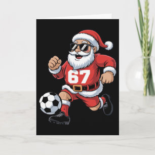 67 Fußball-Santa-Design für Weihnachten Sportfans Karte