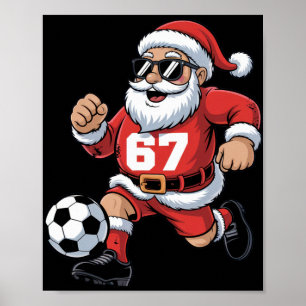 67 Fußball-Santa-Design für Weihnachten-Sportfans Poster
