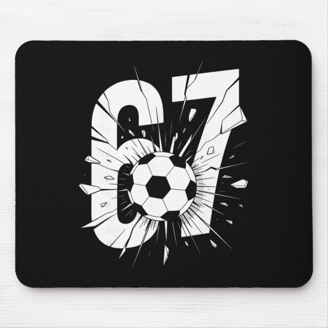 67 Fußball Sechs Sieben 6 7 Meme 67 _2  Mousepad (Vorne)