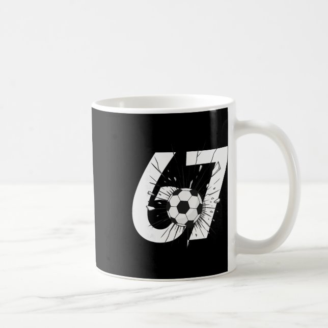 67 Fußball Sechs Sieben 6 7 Meme 67 _3  Kaffeetasse (Rechts)