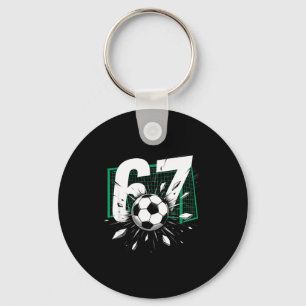 67 Fußball Sechs Sieben 6 7 Meme 67 Für Jungen Män Schlüsselanhänger