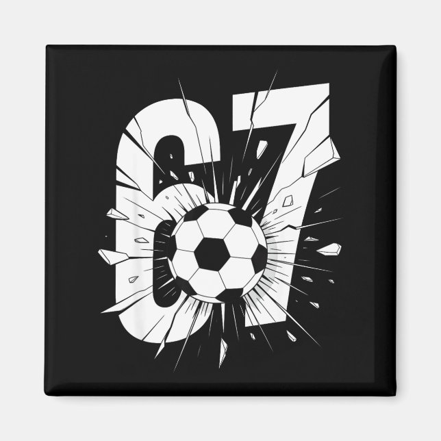 67 Fußball Sechs Sieben 6 7 Meme 67  Magnet (Vorne)