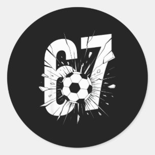67 Fußball Sechs Sieben 6 7 Meme 67 Runder Aufkleber