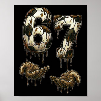 67 Fußball Sechs Sieben Fußball 6 7 Kinder Jungen  Poster