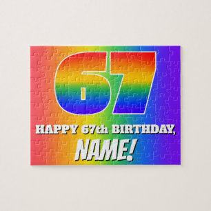 67. Geburtstag — mehrfarbiges Regenbogenmuster "67