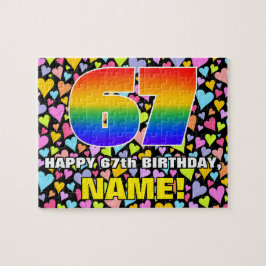 67. Geburtstag — Spaß, liebevolle Herzformen + "67