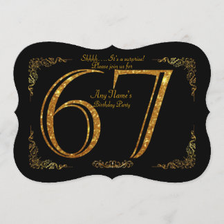 67. Geburtstagsparty 67.,Gatsby,Black & Gold Einladung