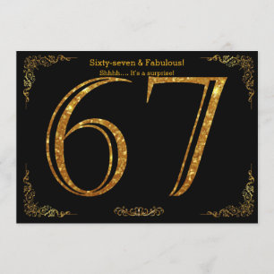 67. Geburtstagsparty, Gatsby-Styl, schwarzer Glitz Einladung