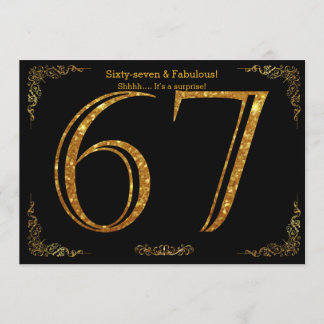 67. Geburtstagsparty, Gatsby-Styl, schwarzer Glitz Einladung