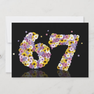 67. Geburtstagsparty mit Blumenbriefen Einladung