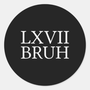 67 Geschichte Meme Six Seven Bruh Lustiger Geschic Runder Aufkleber
