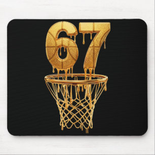 67 Gold Drip Basketball 6 7 Sechs Sieben Meme Gen Mousepad