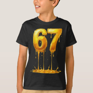 67 Gold Drip Lustig Six Seven Meme Jungen Kinder 6 T-Shirt