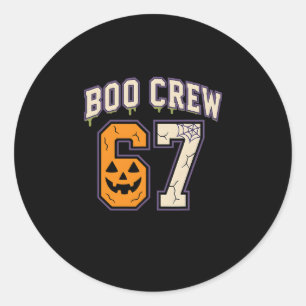 67 Halloween Boo Crew Sport Jersey Brainrot Meme Runder Aufkleber