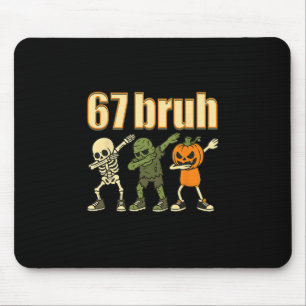 67 Halloween Bruh Lustiges Brainrot Meme Six Seven Mousepad