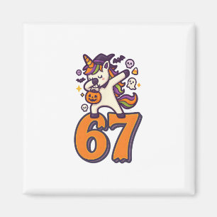 67 Halloween Einhorn Brainrot Meme Sechs Sieben Mä Magnet