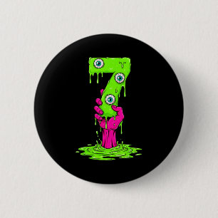 67 Halloween-Kostüm lustige Zahl 7 Sieben Meme für Button