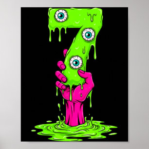 67 Halloween-Kostüm lustige Zahl 7 Sieben Meme für Poster