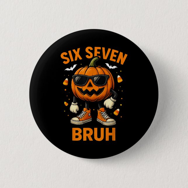 67 Halloween Lustiger Sechs Sieben Meme Brainrot K Button (Vorderseite)