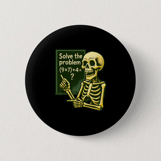 67 Halloween Math Funny Six Seven Meme Brainrot Sk Button (Vorderseite)