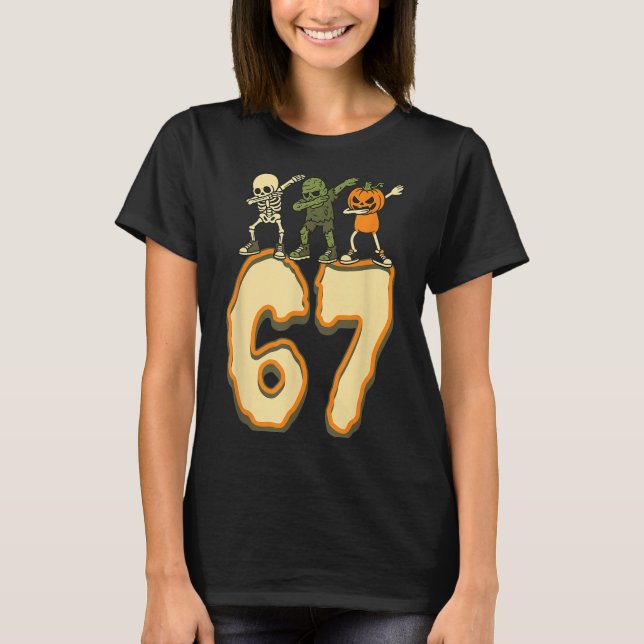 67 Halloween Meme 6 7 Numbers Six Seven Funny Kids T-Shirt (Vorderseite)