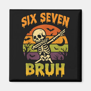 67 Halloween Meme 6 7 Skelett Sechs Sieben Zahlen Magnet